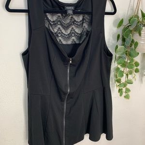Torrid perfect Peplum Black Tank with Lace